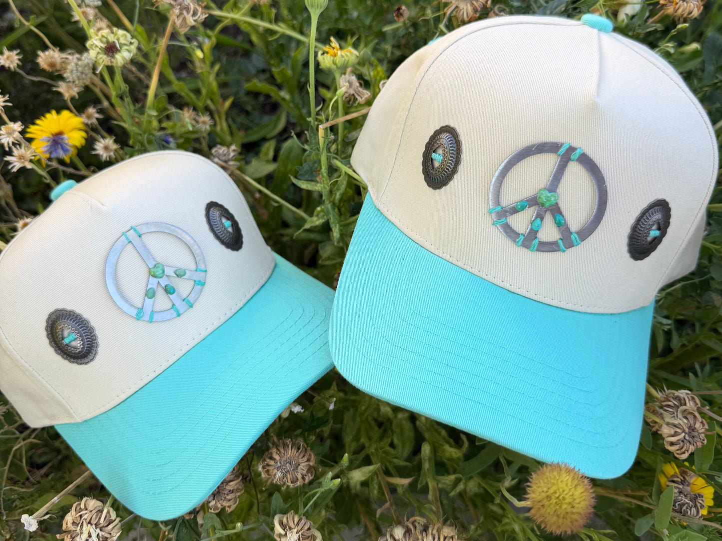 Mommy and me Turquoise peace sign set